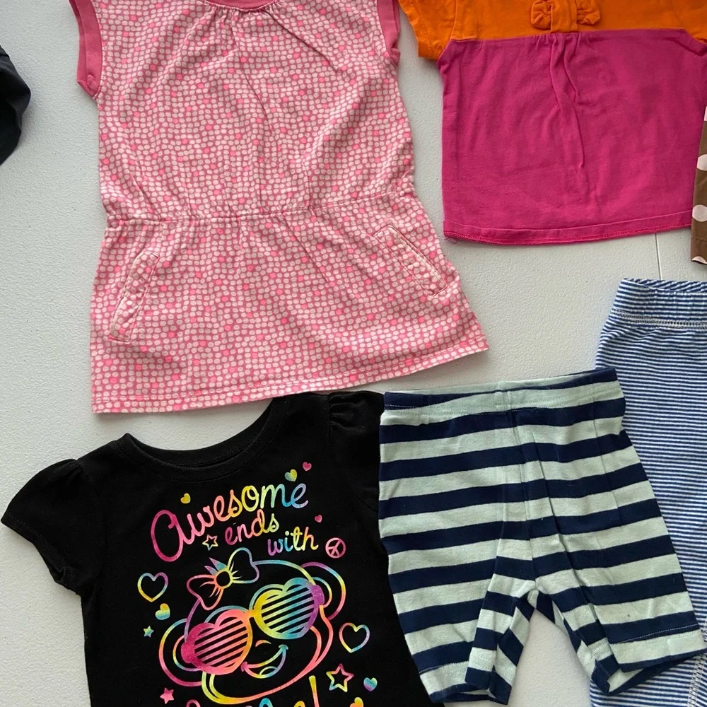 EUC BUNDLE baby girl’s Carter’s Okie Dokie crazy8 tank tops shirts leggings 12 m